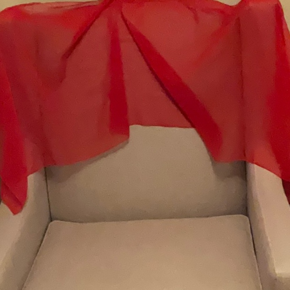RED CREPE SCARF - Picture 2 of 2